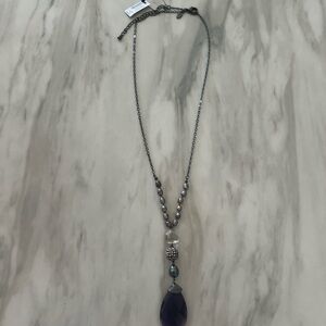 Iris Necklace with Purple Pendant